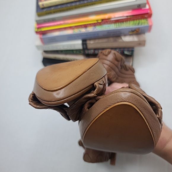 Zara Woman Brown Open Toe Leather Ankle Strap 5 inch High Heels Size 6.5 (37) - Picture 8 of 15